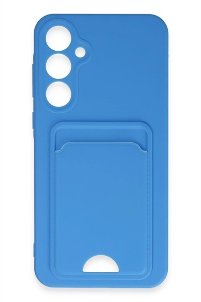 Mey İthalat®  Samsung Galaxy A35 5G Kılıf Kelvin Kartvizitli Silikon - Mavi