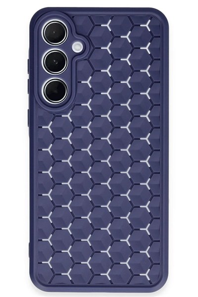 Mey İthalat®  Samsung Galaxy A35 5G Kılıf Petek Silikon Kapak - Lacivert
