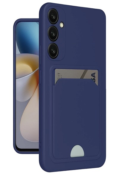 Mey İthalat®  Samsung Galaxy A35 5G Kılıf Kelvin Kartvizitli Silikon - Lacivert