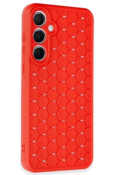 Mey İthalat®  Samsung Galaxy A35 5G Kılıf Petek Silikon Kapak - Kırmızı