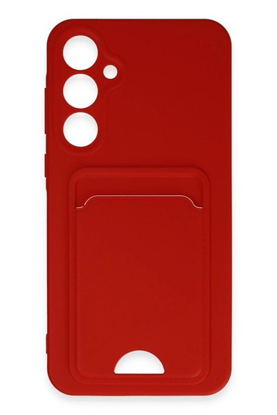 Mey İthalat®  Samsung Galaxy A35 5G Kılıf Kelvin Kartvizitli Silikon - Kırmızı