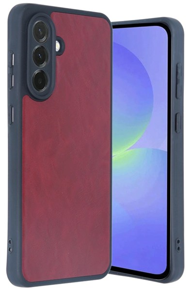 Mey İthalat®  Samsung Galaxy A35 5G Kılıf Aras Deri Kapak - Bordo