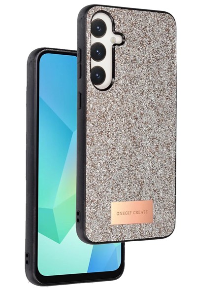 Mey İthalat®  Samsung Galaxy A36 Bright Simli Kapak - Gold