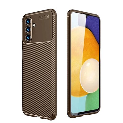 Mey İthalat®  Samsung Galaxy A36 Kılıf Auto Focus Karbon Kapak - Kahverengi