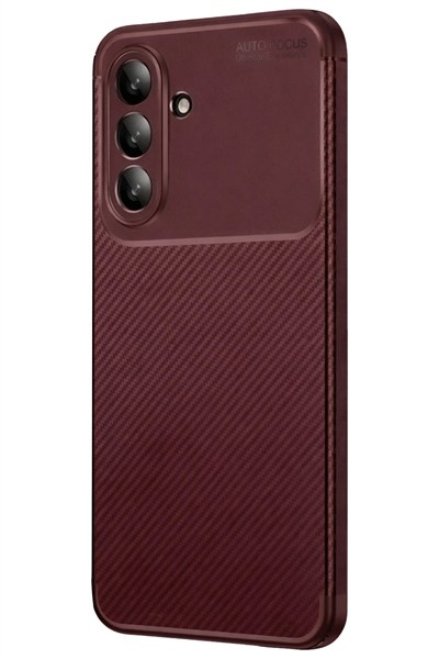 Mey İthalat®  Samsung Galaxy A36 Kılıf Auto Focus Karbon Kapak - Bordo