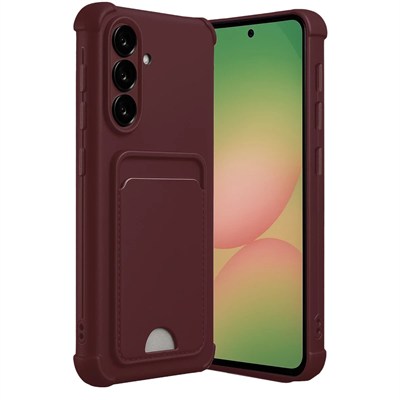Mey İthalat®  Samsung Galaxy A36 Kılıf Kelvin Kartvizitli Silikon - Bordo