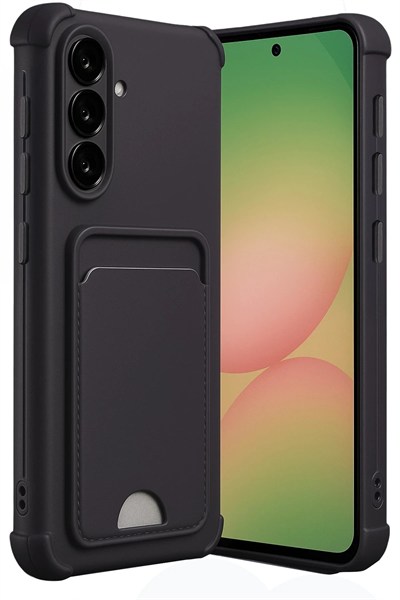 Mey İthalat®  Samsung Galaxy A36 Kılıf Kelvin Kartvizitli Silikon - Siyah