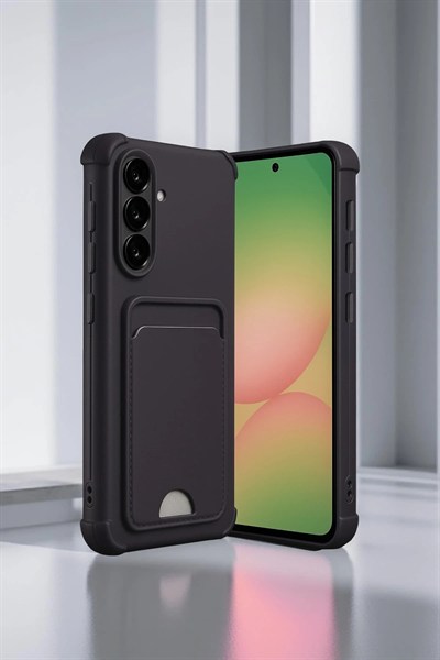 Mey İthalat®  Samsung Galaxy A36 Kılıf Kelvin Kartvizitli Silikon - Siyah