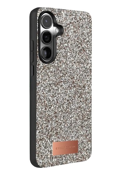 Mey İthalat®  Samsung Galaxy A37 5G Bright Simli Kapak - Gümüş