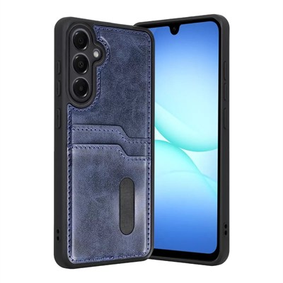 Mey İthalat®  Samsung Galaxy A37 5G Sara Kartvizitli Deri Kılıf - Lacivert