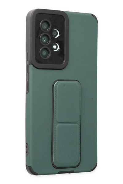 Mey İthalat®  Samsung Galaxy A53 5G Kılıf Mega Standlı Silikon - Yeşil