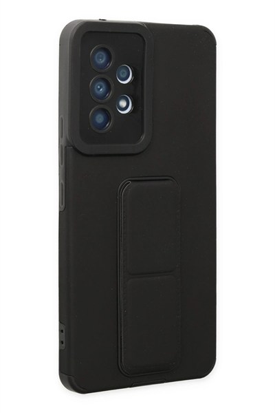 Mey İthalat®  Samsung Galaxy A53 5G Kılıf Mega Standlı Silikon - Siyah