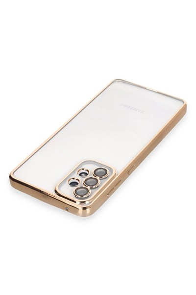 Mey İthalat®  Samsung Galaxy A53 5G Kılıf  Lensli Silikon - Gold