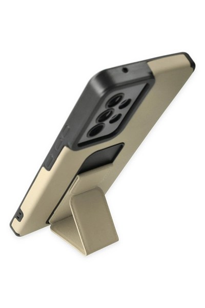 Mey İthalat®  Samsung Galaxy A53 5G Kılıf Mega Standlı Silikon - Gold