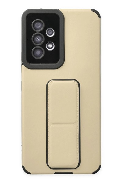 Mey İthalat®  Samsung Galaxy A53 5G Kılıf Mega Standlı Silikon - Gold