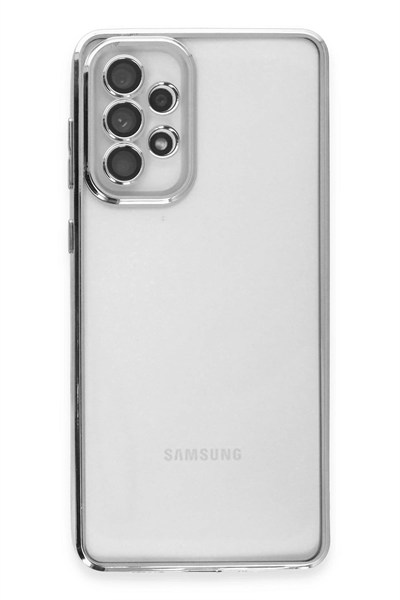 Mey İthalat®  Samsung Galaxy A53 5G Kılıf  Lensli Silikon - Gümüş