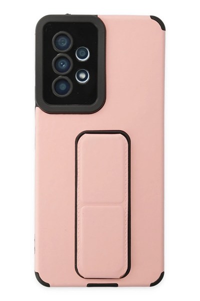 Mey İthalat®  Samsung Galaxy A53 5G Kılıf Mega Standlı Silikon - Pudra