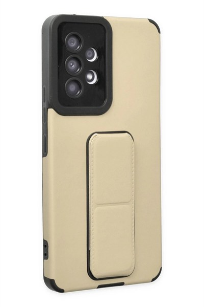 Mey İthalat®  Samsung Galaxy A53 5G Kılıf Mega Standlı Silikon - Gold