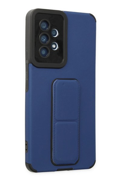 Mey İthalat®  Samsung Galaxy A53 5G Kılıf Mega Standlı Silikon - Mavi