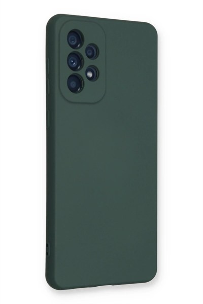 Mey İthalat®  Samsung Galaxy A53 5G Kılıf Nano içi Kadife Silikon - Koyu Yeşil
