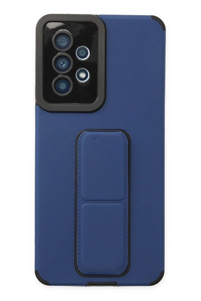 Mey İthalat®  Samsung Galaxy A53 5G Kılıf Mega Standlı Silikon - Mavi