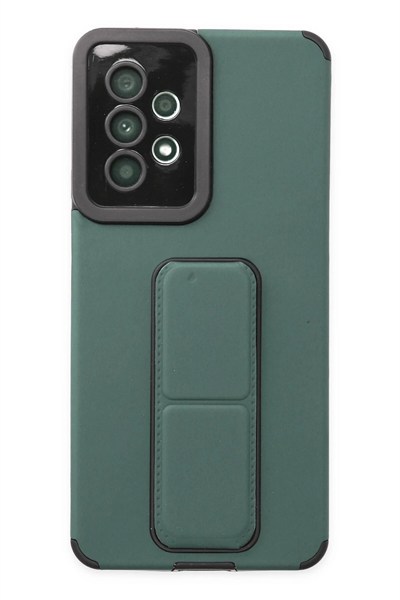 Mey İthalat®  Samsung Galaxy A53 5G Kılıf Mega Standlı Silikon - Yeşil