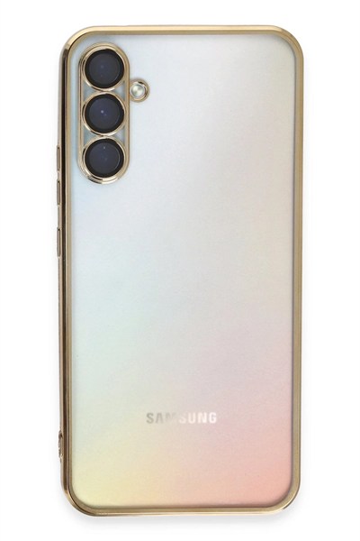 Mey İthalat®  Samsung Galaxy A54 5G Kılıf  Lensli Silikon - Gold