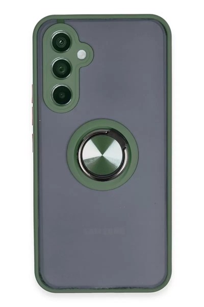 Mey İthalat®  Samsung Galaxy A54 5G Kılıf Montreal Yüzüklü Silikon Kapak - Yeşil