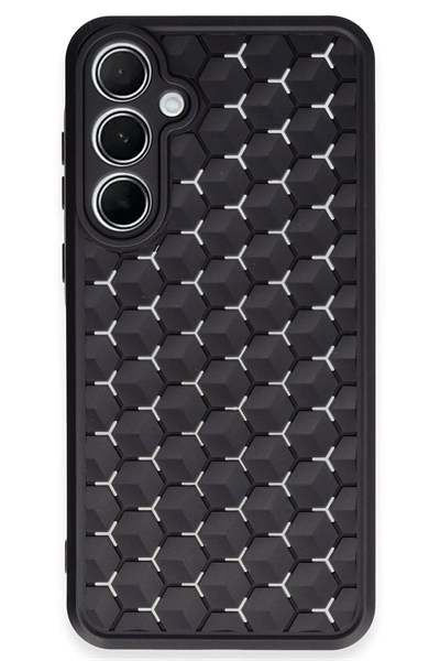 Mey İthalat®  Samsung Galaxy A55 5G Kılıf Petek Silikon Kapak - Siyah