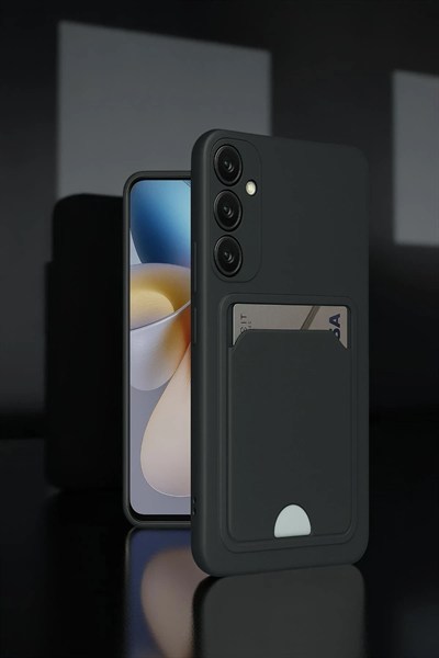 Mey İthalat®  Samsung Galaxy A55 5G Kılıf Kelvin Kartvizitli Silikon - Bordo