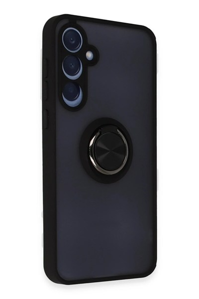 Mey İthalat®  Samsung Galaxy A55 5G Kılıf Montreal Yüzüklü Silikon Kapak - Siyah