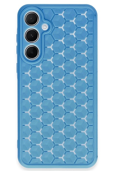 Mey İthalat®  Samsung Galaxy A55 5G Kılıf Petek Silikon Kapak - Mavi