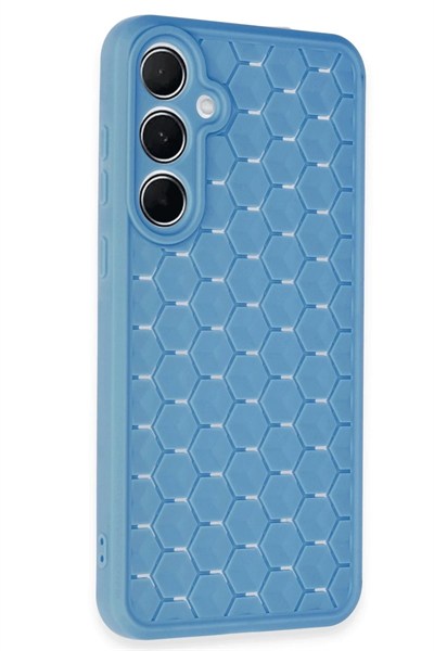 Mey İthalat®  Samsung Galaxy A55 5G Kılıf Petek Silikon Kapak - Mavi
