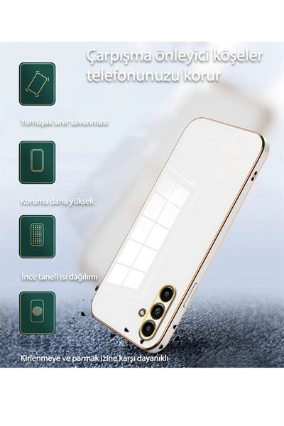 Mey İthalat®  Samsung Galaxy A55 5G Kılıf Volet Silikon - Beyaz