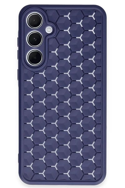 Mey İthalat®  Samsung Galaxy A55 5G Kılıf Petek Silikon Kapak - Lacivert