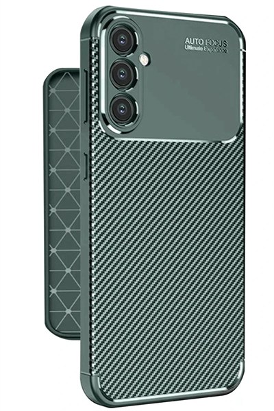 Mey İthalat®  Samsung Galaxy A56 Kılıf Auto Focus Karbon Kapak - Koyu Yeşil