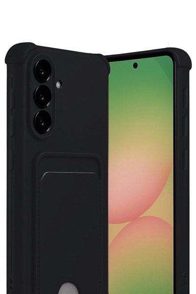 Mey İthalat®  Samsung Galaxy A56 Kılıf Kelvin Kartvizitli Silikon - Siyah