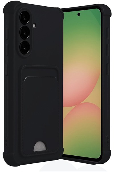 Mey İthalat®  Samsung Galaxy A56 Kılıf Kelvin Kartvizitli Silikon - Siyah