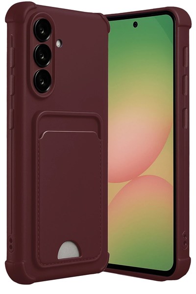 Mey İthalat®  Samsung Galaxy A56 Kılıf Kelvin Kartvizitli Silikon - Bordo