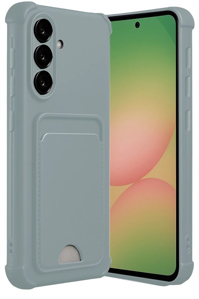 Mey İthalat®  Samsung Galaxy A56 Kılıf Kelvin Kartvizitli Silikon - Açık Yeşil