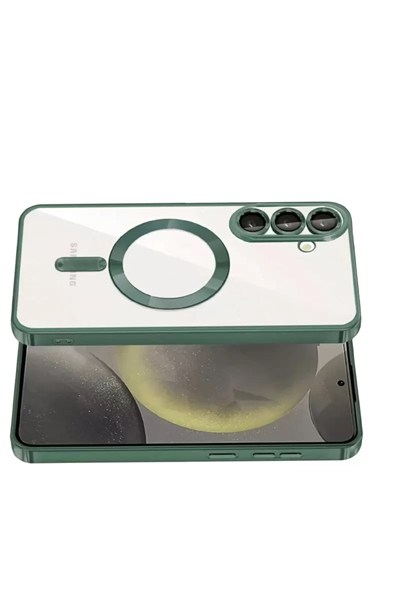 Mey İthalat®  Samsung Galaxy A57 5G Kross Magneticsafe Kapak - Koyu Yeşil