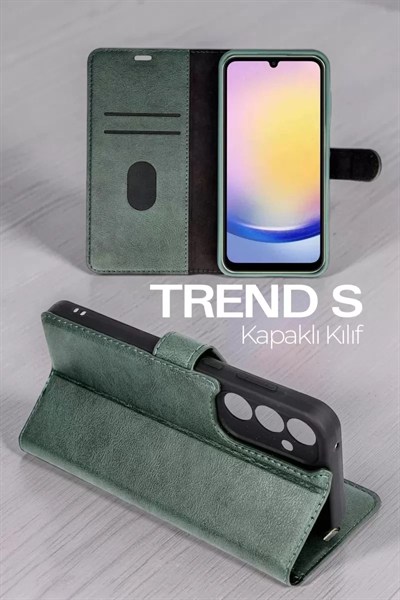 Mey İthalat®  Samsung Galaxy A57 5G Trend S Plus Kapaklı Kılıf - Yeşil