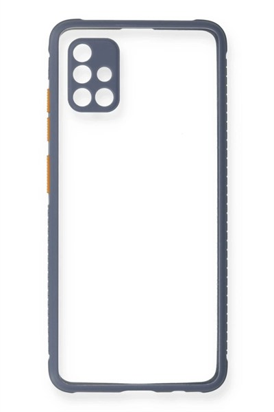 Mey İthalat®  Samsung Galaxy A71 Kılıf Miami Şeffaf Silikon - Gri