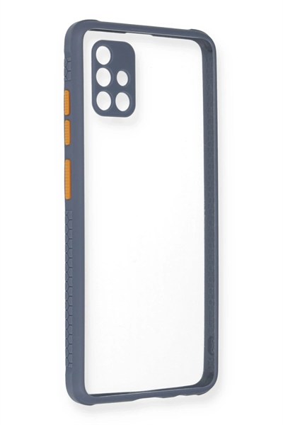 Mey İthalat®  Samsung Galaxy A71 Kılıf Miami Şeffaf Silikon - Gri