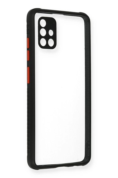 Mey İthalat®  Samsung Galaxy A71 Kılıf Miami Şeffaf Silikon - Siyah