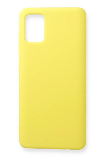 Mey İthalat®  Samsung Galaxy A71 Kılıf Nano içi Kadife Silikon - Sarı