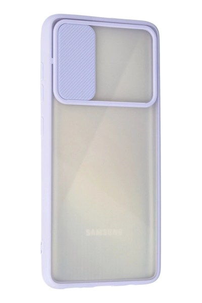Mey İthalat®  Samsung Galaxy A71 Kılıf Palm Buzlu Kamera Sürgülü Silikon - Lila
