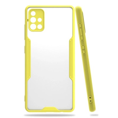 Mey İthalat®  Samsung Galaxy A71 Kılıf Platin Silikon - Sarı