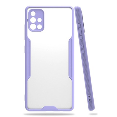 Mey İthalat®  Samsung Galaxy A71 Kılıf Platin Silikon - Lila