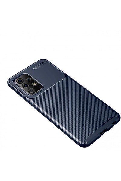 Mey İthalat®  Samsung Galaxy A72 Kılıf Auto Focus Karbon Kapak - Lacivert